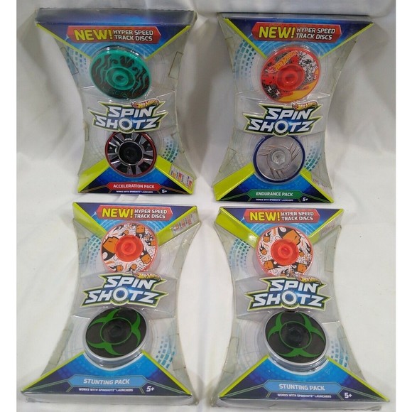 Mattel Other - Hot Wheels Spin Shotz Hyper Speed Track Discs Stunt Acceleration Endurance LOT 4